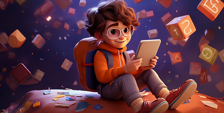 boy-cartoon-character-running-books